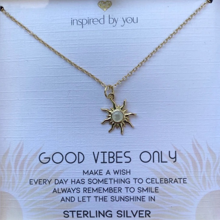 Bnib Inspired By You “Good Vibes Only” Sterling Silver 14kt Golf Plated Necklace